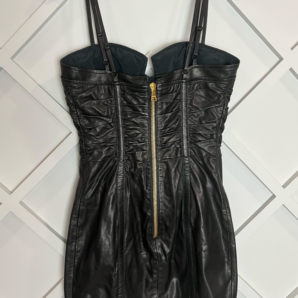 Balmain Leather Mini Dress - Picture 2 of 7